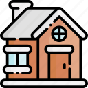 cabin, hut, shelter, cottage, home, house, building, winter