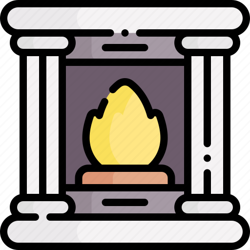 Fireplace, winter, warm, living room, chimney, furniture, household icon - Download on Iconfinder