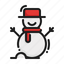 snowman, winter, holiday, christmas, snow