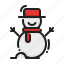 snowman, winter, holiday, christmas, snow 