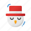 head, snowman, winter, holiday, christmas 