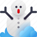 snowman, winter, snow, decoration