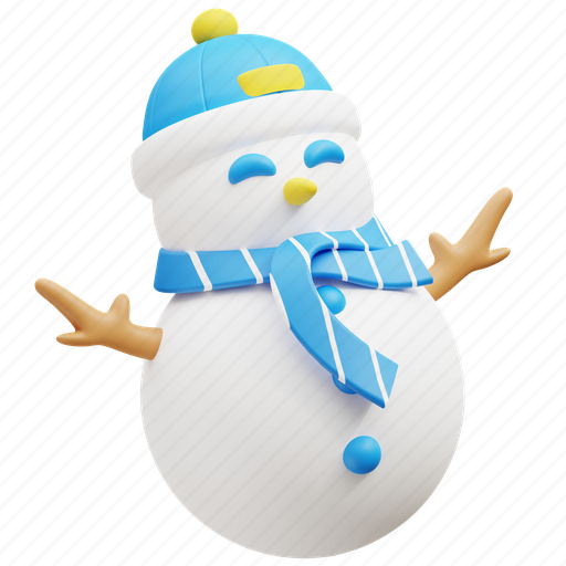 Snowman, fun, happy, winter, smile, emoticon, christmas 3D illustration - Download on Iconfinder
