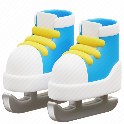 Ice, skate, shoes, boots, footwear, fashion, sport 3D illustration - Download on Iconfinder