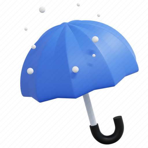 Umbrella, winter, illustration, rain, snow, protection, weather 3D illustration - Download on Iconfinder