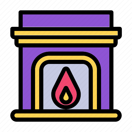 Fireplace, xmas, warm, interior, furniture, chimney, fire icon - Download on Iconfinder