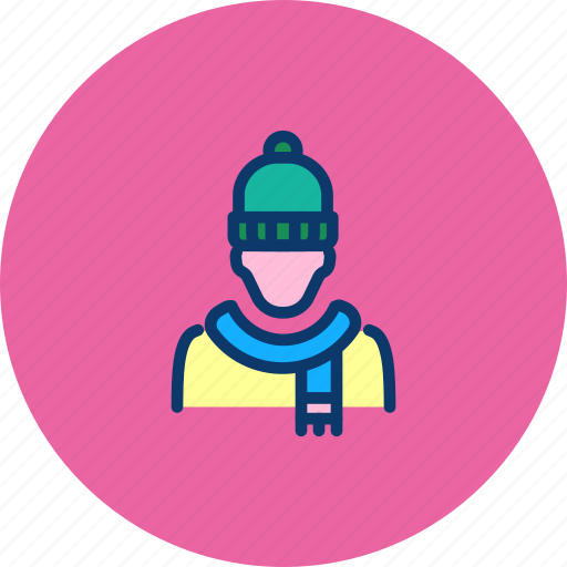 Avatar, beanie, knitted, scarf, winter, wool, hygge icon - Download on Iconfinder