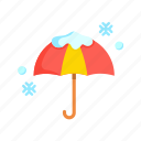 - umbrella with snow, protection, rain, weather, beach, summer, sun, safety