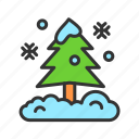 - tree in snow, people, plant, background, christmas, garden, ecology, green
