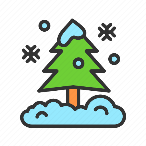 - tree in snow, people, plant, background, christmas, garden, ecology icon - Download on Iconfinder