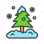 - tree in snow, people, plant, background, christmas, garden, ecology, green 