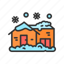- house with snow, snowflake, nature, decoration, xmas, weather, christmas, cold