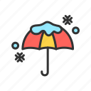 - umbrella with snow, protection, rain, weather, beach, summer, sun, safety