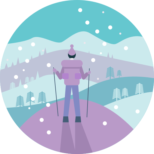 Activity, cold, hiking, man, people, view, winter icon - Free download