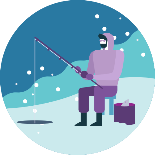 Activity, fishing, ice, lake, snowfall, winter icon - Free download