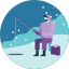 activity, fishing, ice, lake, snowfall, winter 