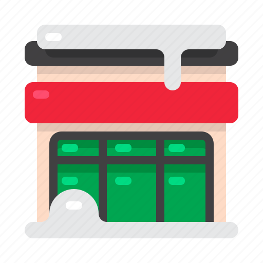Shop, christmas, building, snow, winter icon - Download on Iconfinder