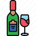 bottle, drink, glass, wine icon, alcohol