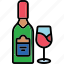 bottle, drink, glass, wine icon, alcohol 