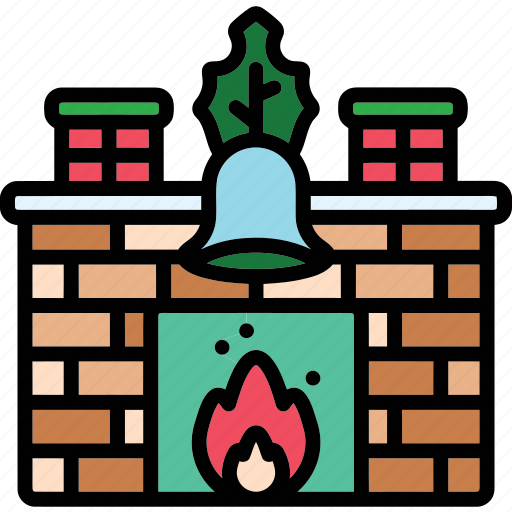 Christmas, brick, fireplace, xmas icon, holiday icon icon - Download on Iconfinder