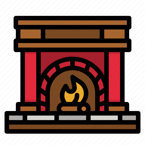 Fireplace, winter, chimney, warm, fire icon - Download on Iconfinder