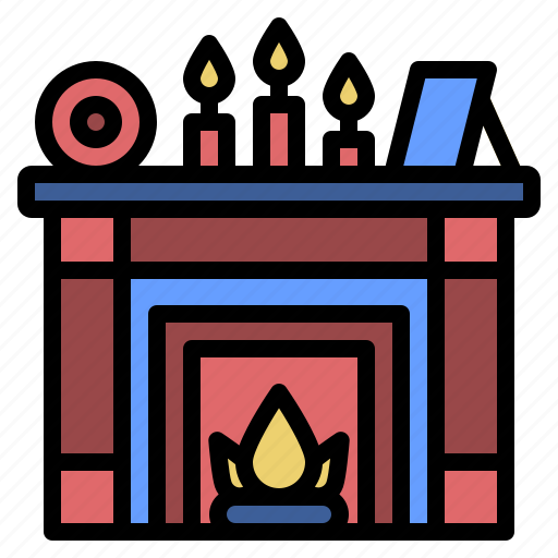 Winter, fireplace, flame, chimney, warm icon - Download on Iconfinder