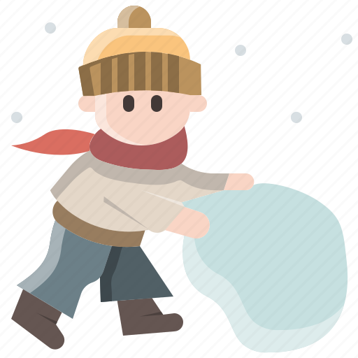 Boy, fun, game, play, snow, snowball, winter icon - Download on Iconfinder