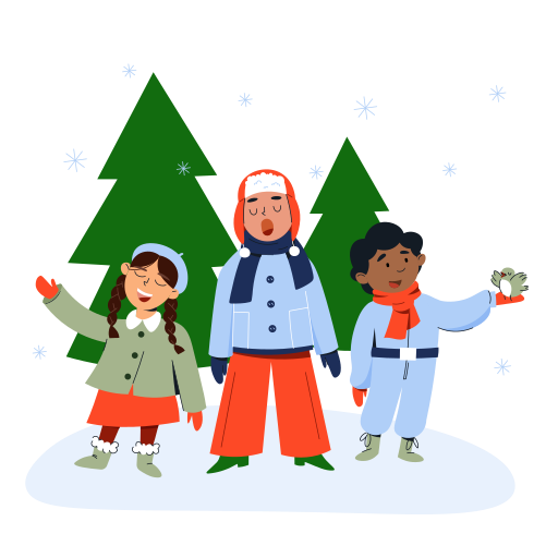 Carol, singing, winter, christmas, kids, song, christmas carol illustration - Free download