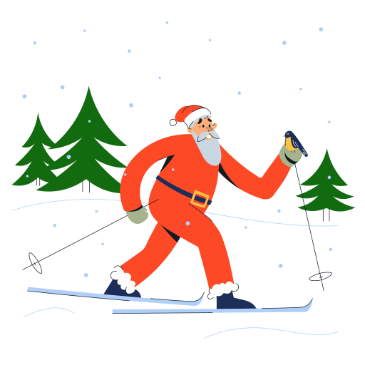 Santa, santa claus, christmas, winter, skiing, father christmas, december illustration - Free download