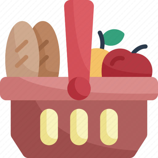 Food basket, market, food, picnic basket, basket, full, camping icon - Download on Iconfinder
