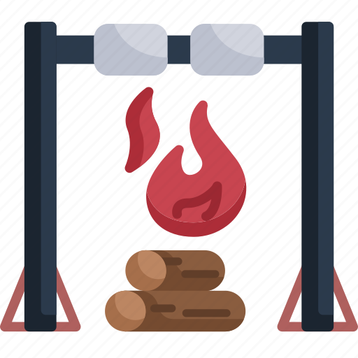 Campfire, marshmallows, hot, burn, flame, bonfire, camping icon - Download on Iconfinder