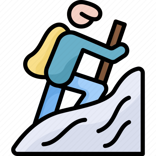 Winter, people, walking, backpack, adventure, hiking, mountain icon - Download on Iconfinder