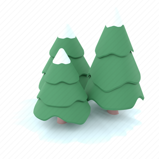 Winter, pine tree, snow, snowflake, nature, holiday, event 3D illustration - Download on Iconfinder