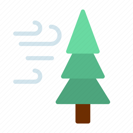 Wind, trees, weather, nature, tree, winter, snow icon - Download on Iconfinder