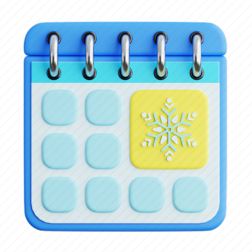 Winter, date, calendar, christmas, love, cold, xmas 3D illustration - Download on Iconfinder