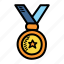 achievement, award, champion, honor, medal, winner 