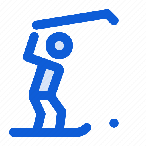 Snow, golf, winter, sport, playing, swing, man icon - Download on Iconfinder