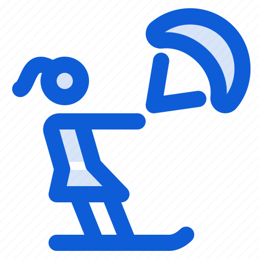 Snow, kiting, kite, snowboard, ski, sport, woman icon - Download on Iconfinder
