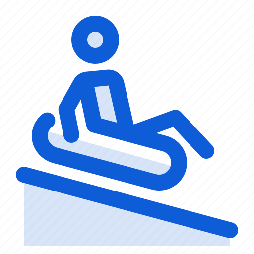 Snow, tubing, winter, sledge, slope, sport, man icon - Download on Iconfinder