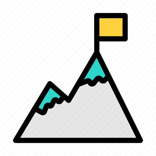 Mountain, hiking, goal, success, achievement icon - Download on Iconfinder