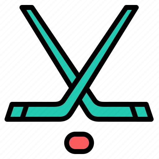 Hockey, sticks, equipment, ice hockey, team sports, sports and competition, puck icon - Download on Iconfinder
