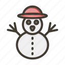 snowman, winter, snow, holiday, man