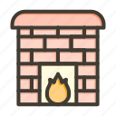 fireplace, winter, flame, xmas, home, chimney, warm