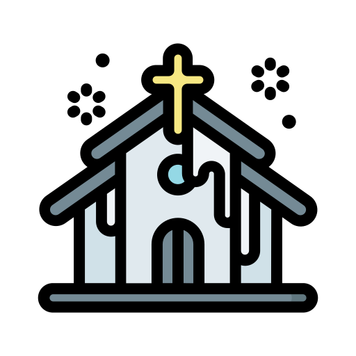 Building, christmas, church, snow, winter icon - Free download