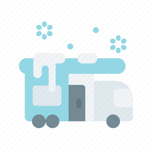 Bus, campervan, minivan, snow, winter icon - Download on Iconfinder
