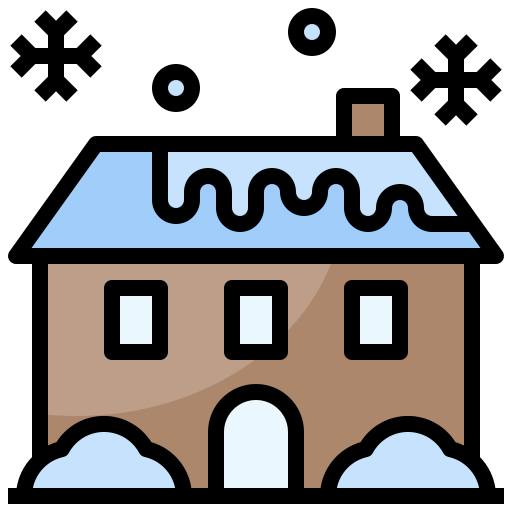 House, landscape, scenery, snow, winter icon - Free download