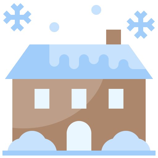 House, landscape, scenery, snow, winter icon - Free download