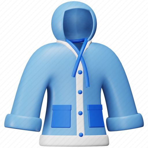 Raincoat, winter, coat, jacket, garment, fashion, rainy 3D illustration - Download on Iconfinder