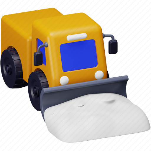 Snow, truck, winter, plow, ice, cleaning, vehicle 3D illustration - Download on Iconfinder