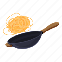 noodles, wok, pan, pepper